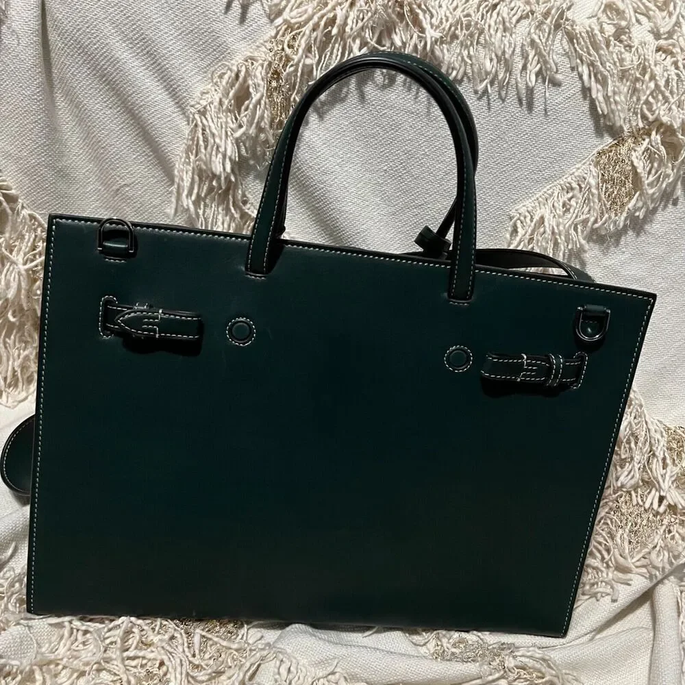 Lanvin Bogey Large Handbag 38 Dark Green NEW
